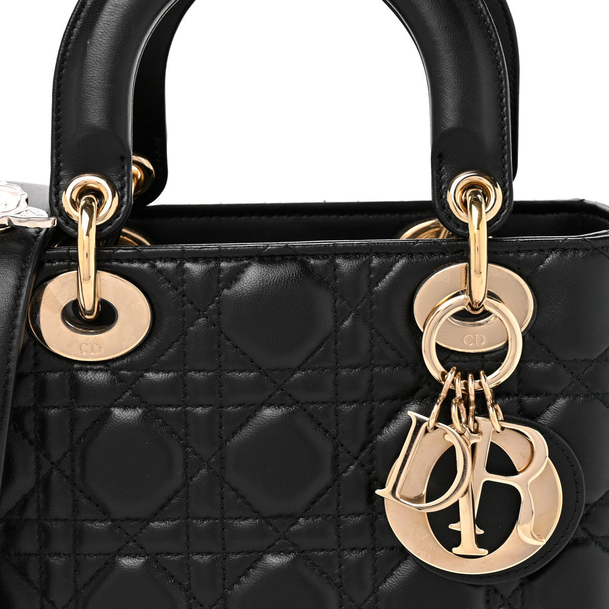 Lambskin Cannage Small Lucky Badges My Lady Dior Black wholesalehk.shop