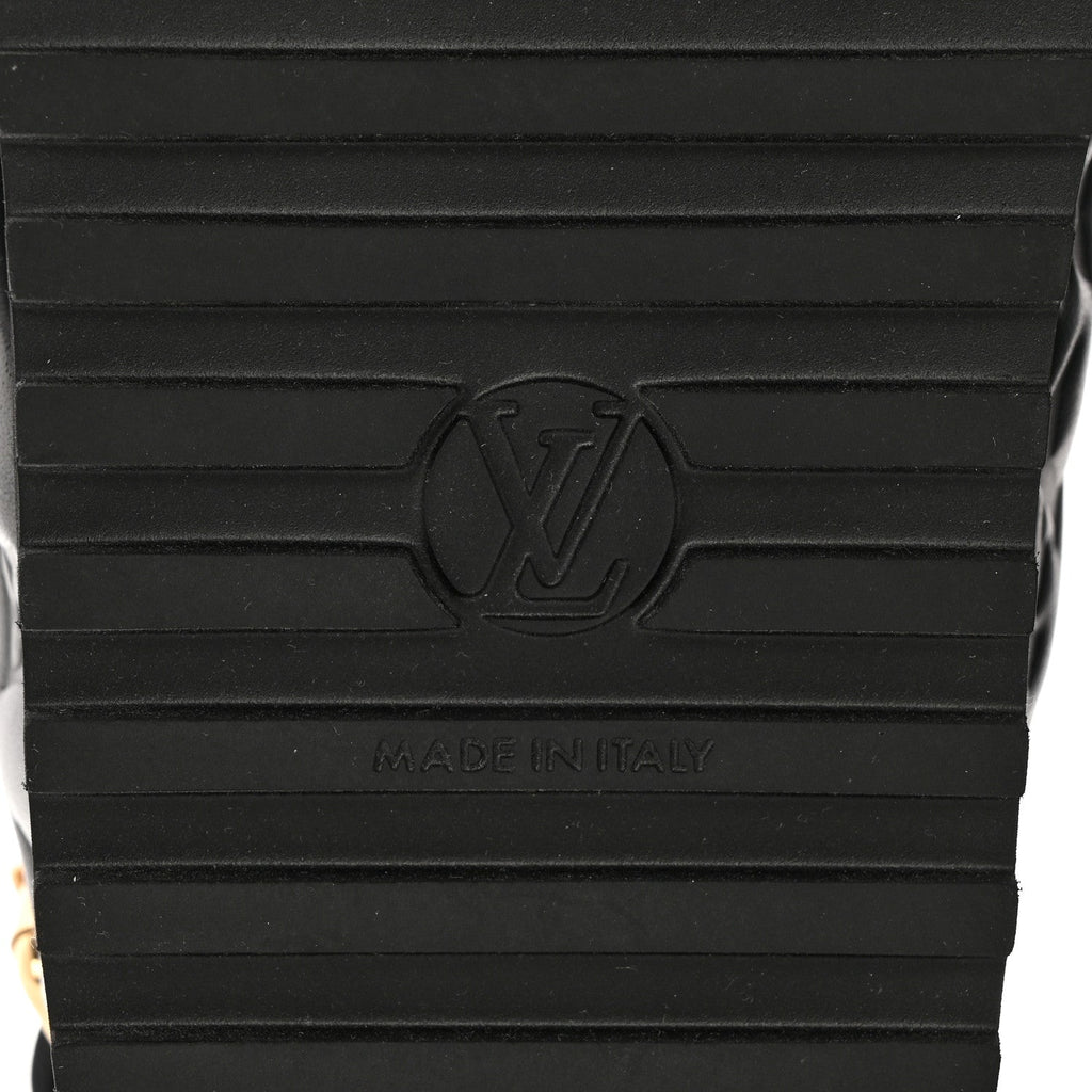 Lambskin Monogram Embossed Paseo Flat Comfort Sandals 39 Black £¨ Direct shipment via from wholesalehk.shop