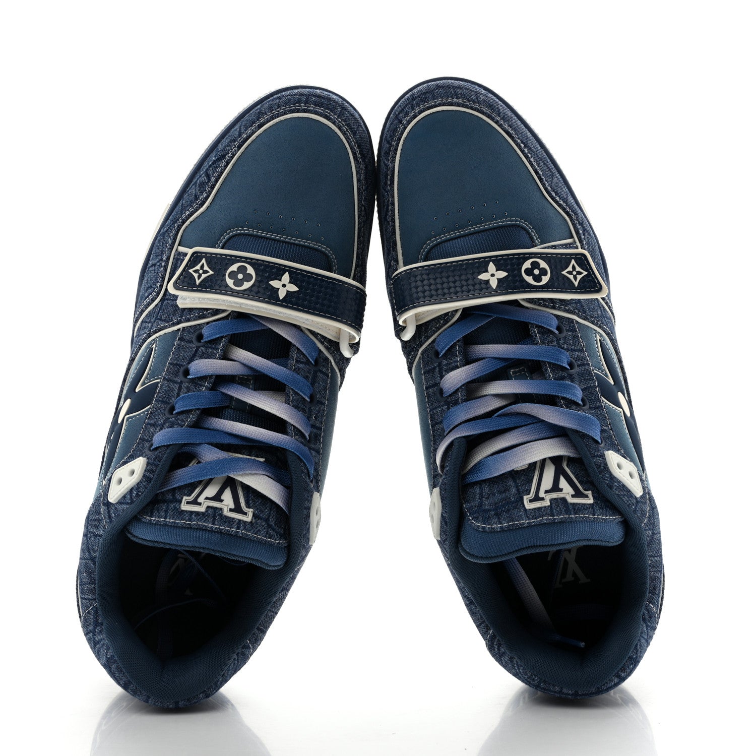 Crocodile Embossed Denim Suede Mens LV Trainer Sneakers 10 Sea Blue £¨ Direct shipment via from wholesalehk.shop