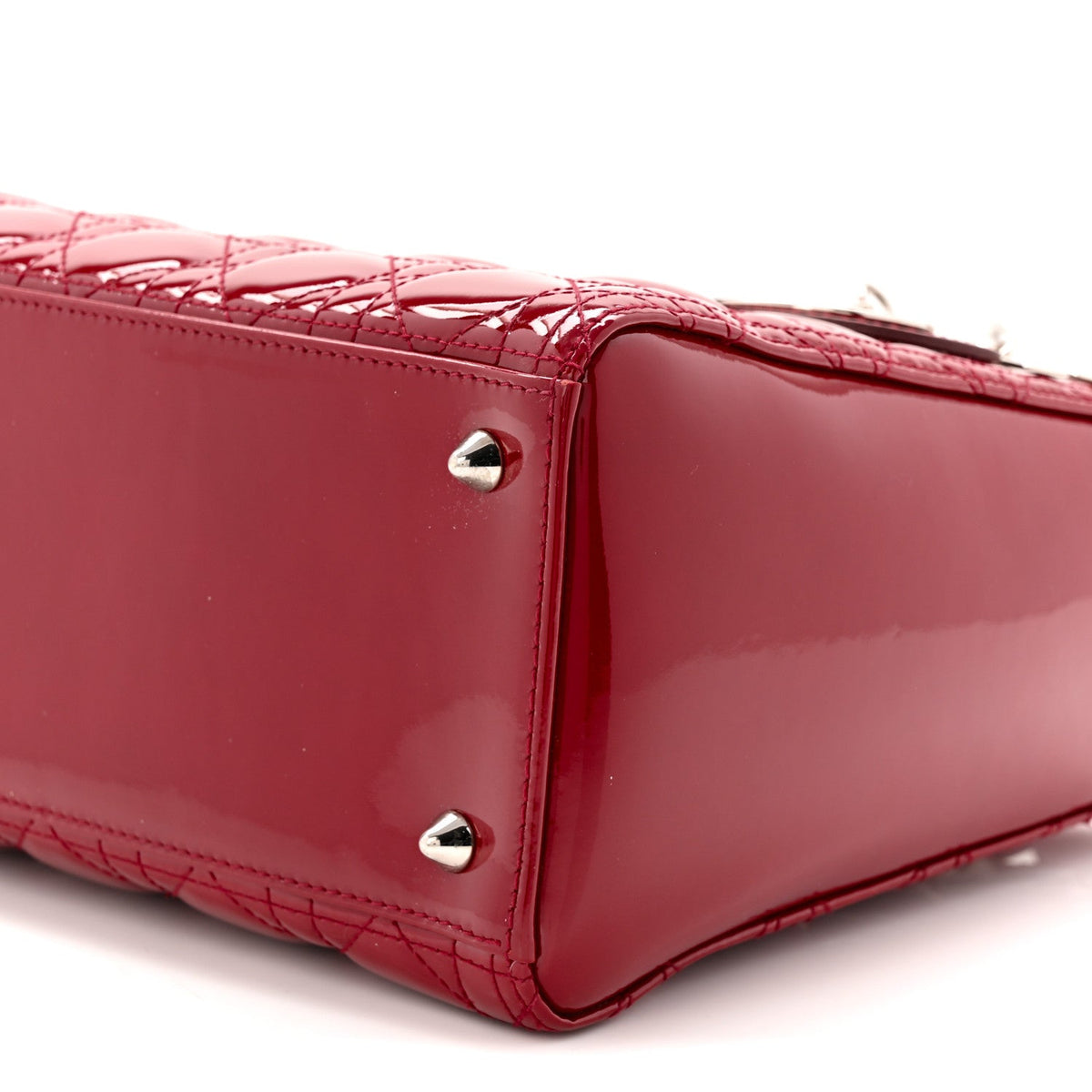 Patent Cannage Medium Lady Dior Red wholesalehk.shop