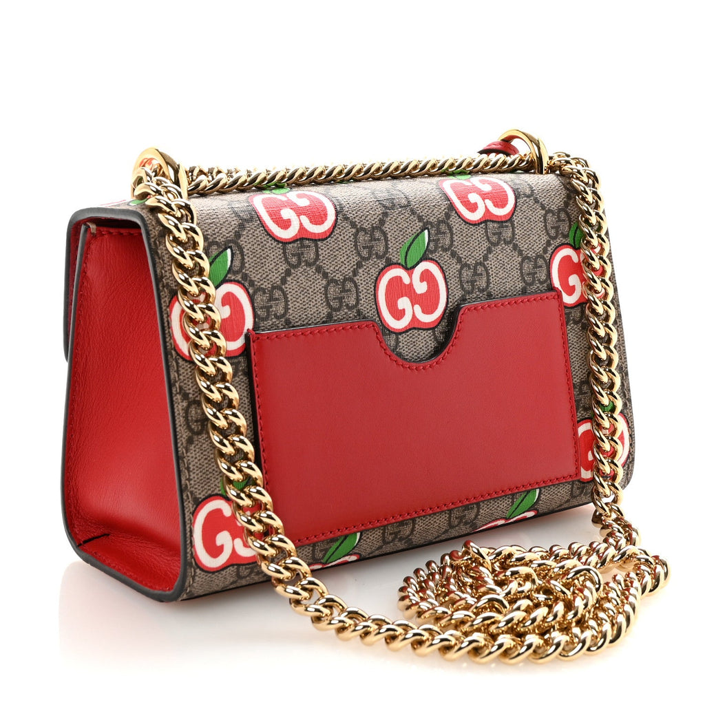 GG Supreme Monogram Apple Small Padlock Shoulder Bag Beige Multicolor Lobster Red £¨ Direct shipment via from wholesalehk.shop