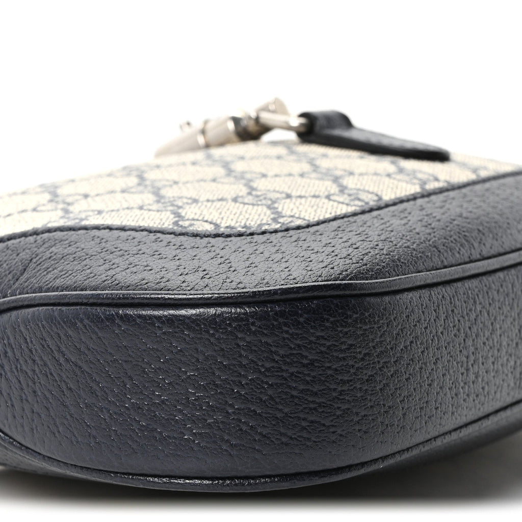 GG Supreme Monogram Textured Dollar Calfskin Web Small Jackie 1961 Hobo Beige Blue £¨ Direct shipment via from wholesalehk.shop