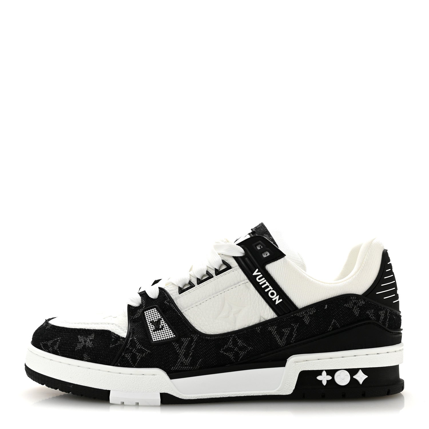 Calfskin Embossed Monogram Denim Womens LV Trainer Sneakers 41 Black 41 Black £¨ Direct shipment via from wholesalehk.shop