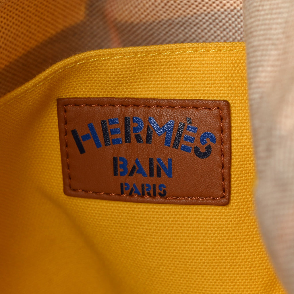 Cotton Canvas Apres la Vague Beach Bag Jaune Bleu £¨ Direct shipment via from wholesalehk.shop