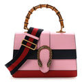 Moon Calfskin Web Medium Dionysus Bamboo Top Handle Bag Sugar Pink Blue Agata Hibiscus Red wholesalehk.shop
