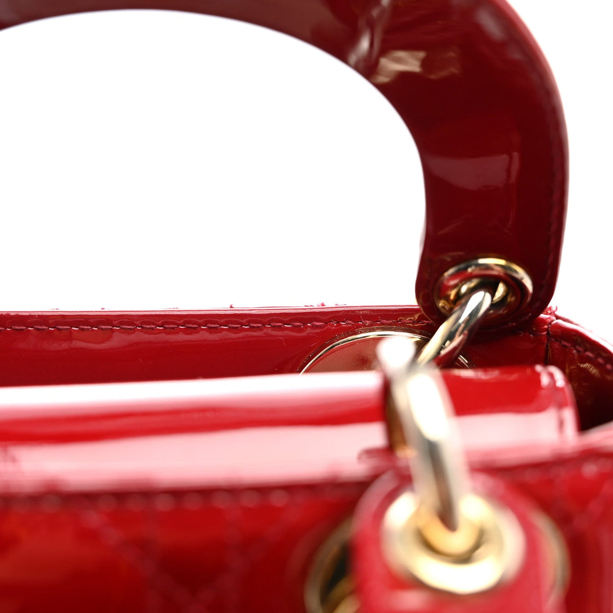 Patent Cannage Mini Lady Dior Red wholesalehk.shop