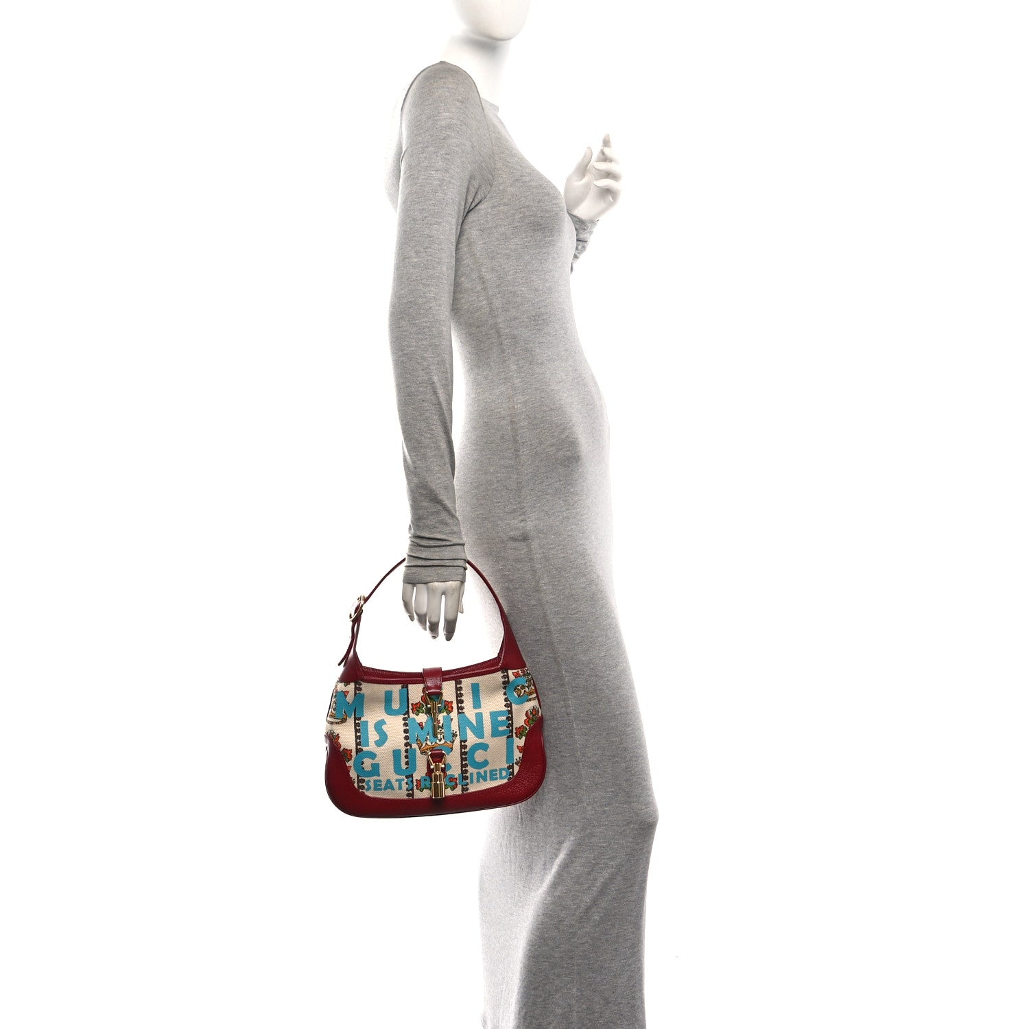 Canvas Calfskin 100 Centennial Music Small Jackie 1961 Hobo Ivory Red £¨ Direct shipment via from wholesalehk.shop