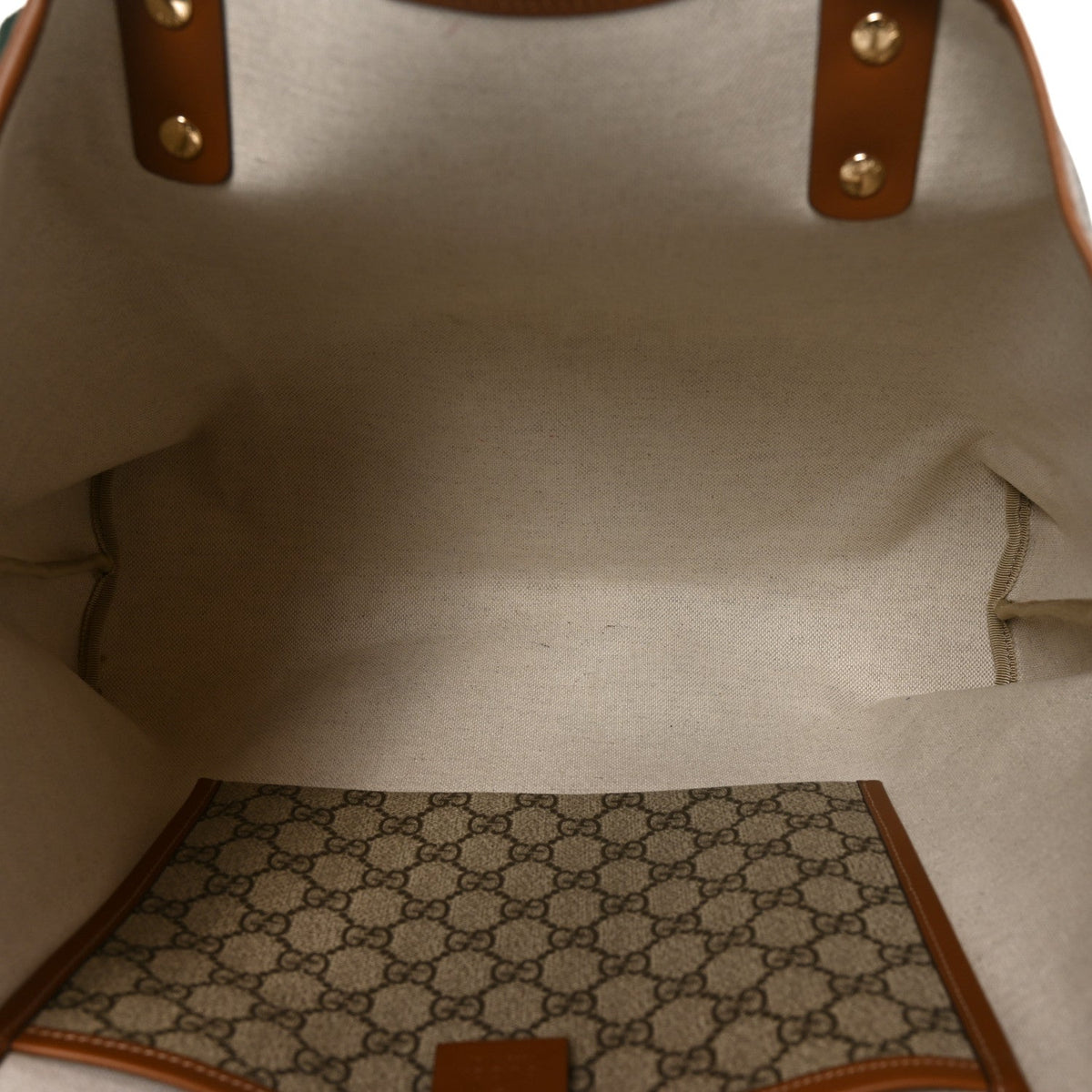 GG Plus Monogram Medium Signature Web Loop Tote Brown wholesalehk.shop