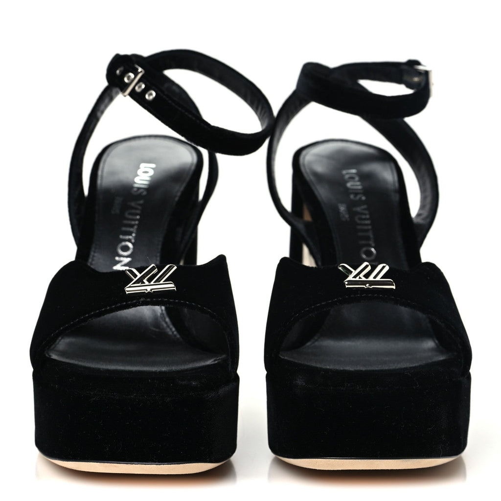 Calfskin Maya Platform Sandals 36 Black £¨ Direct shipment via from wholesalehk.shop