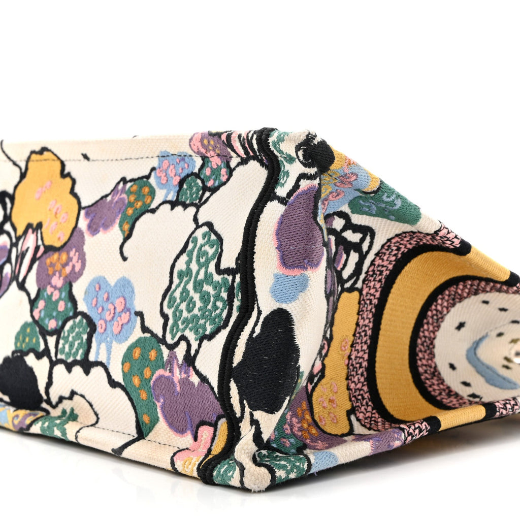 Canvas Embroidered Ciel De Reve Small Book Tote Latte Multicolor £¨ Direct shipment via from wholesalehk.shop