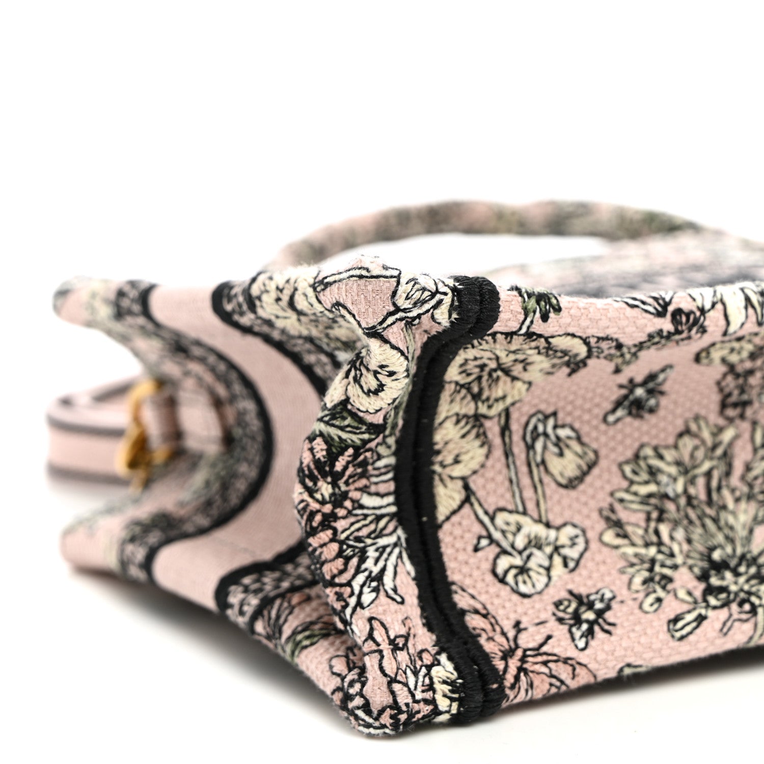 Canvas Embroidered Mini Book Tote With Strap Pink Multicolor £¨ Direct shipment via from wholesalehk.shop