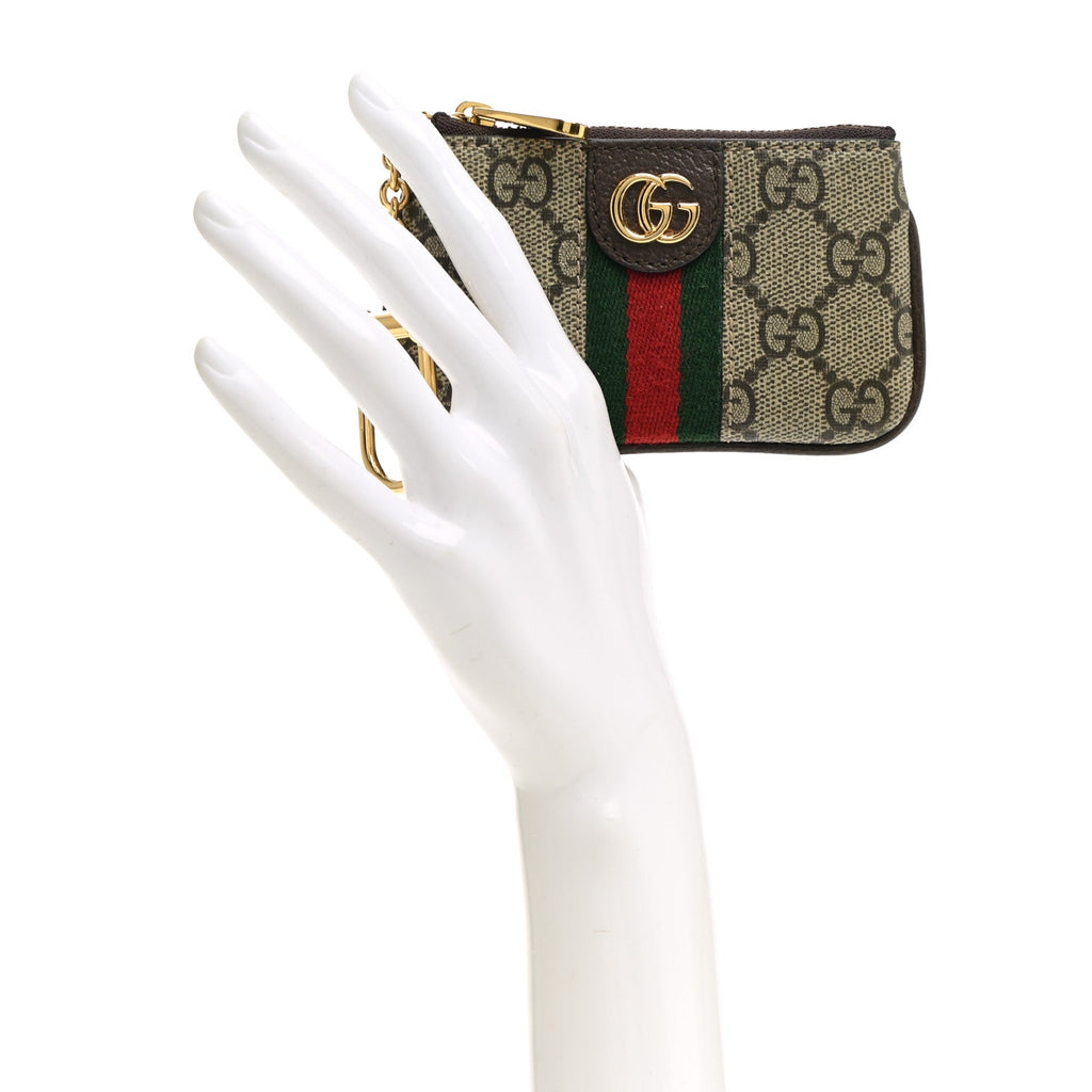 GG Supreme Monogram Web Ophidia Key Case Beige New Beige New Acero wholesalehk.shop