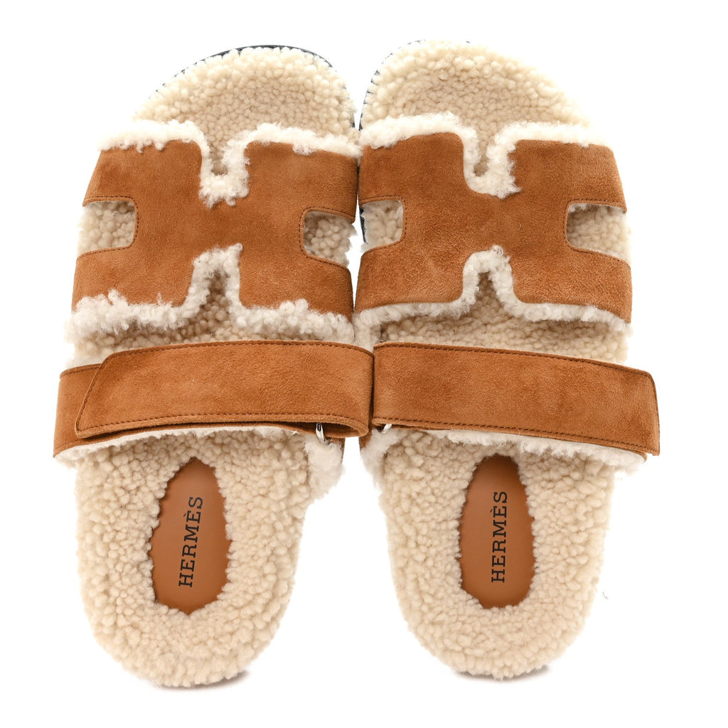 Suede Goatskin Woolskin Womens Chypre Sandals 36.5 Naturel Ecru wholesalehk.shop