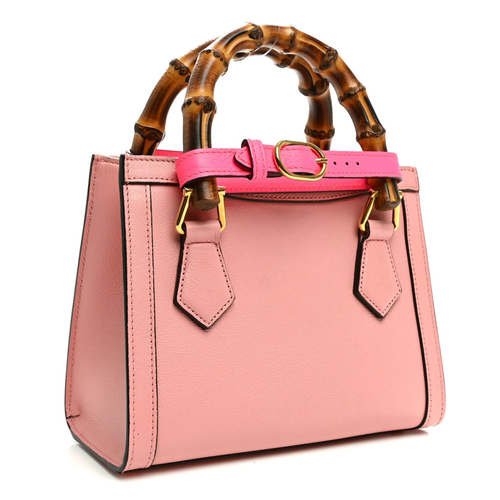 Wonka Grain Calfskin Mini Diana Tote Bag Wild Rose Fuxia Fluo wholesalehk.shop