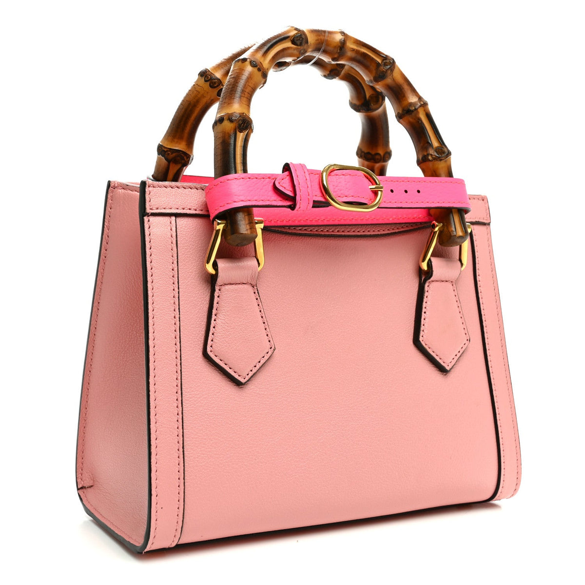 Wonka Grain Calfskin Mini Diana Tote Bag Wild Rose Fuxia Fluo wholesalehk.shop