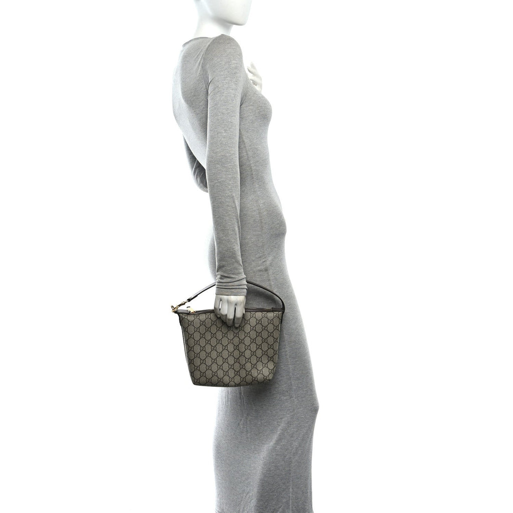 GG Supreme Monogram Textured Calfskin Web Super Mini Ophidia Shoulder Bag Beige Ebony New Acero wholesalehk.shop