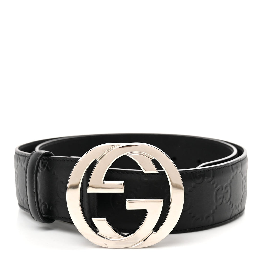 Guccissima Signature Interlocking G 40mm Belt 85 34 Black £¨ Direct shipment via from wholesalehk.shop