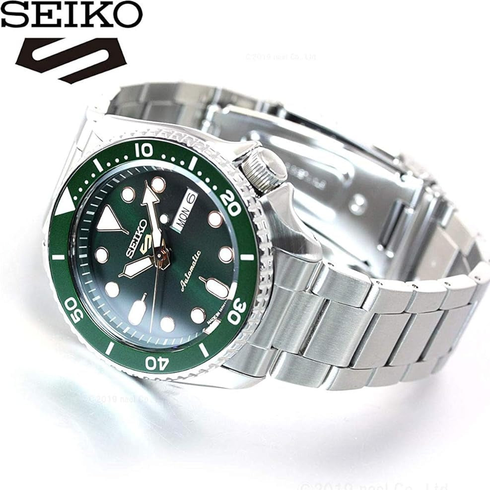 Seiko 5 Sports Automatic Analog Green Dial Silver Steel Strap Watch For Men - SRPD63K1 wholesalehk.shop