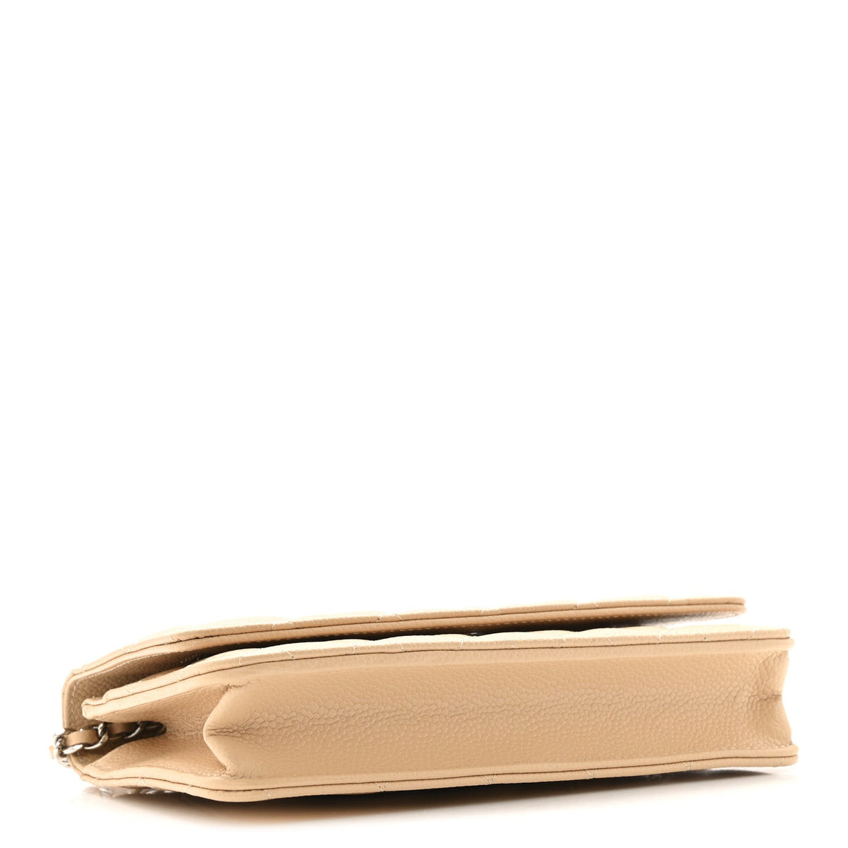 Caviar Quilted Wallet on Chain WOC Beige wholesalehk.shop