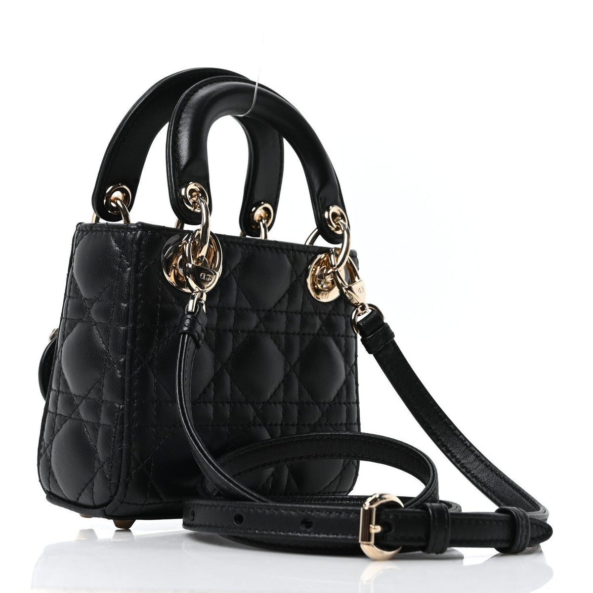 Lambskin Cannage Micro Lady Dior Black wholesalehk.shop