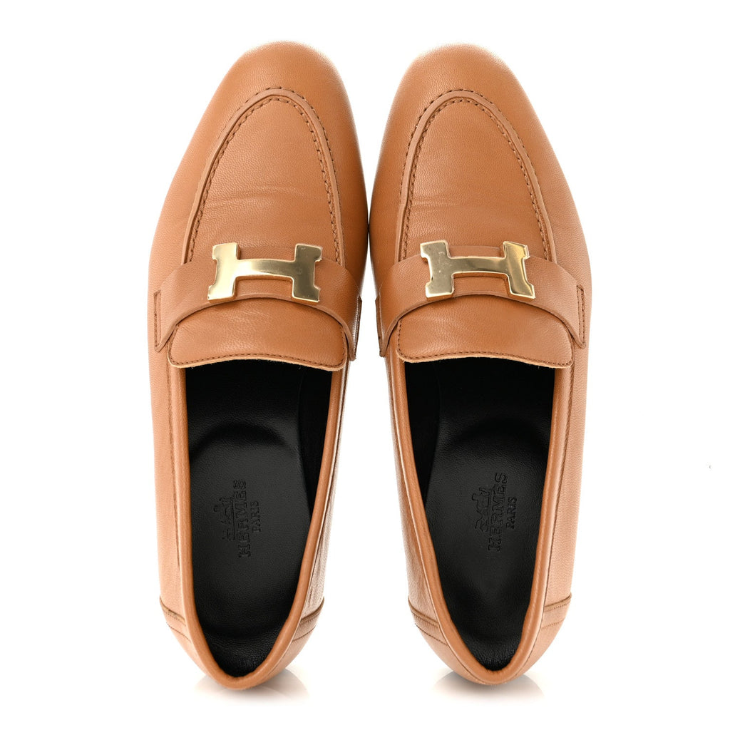 Goatskin Womens Paris Loafers 36.5 Gold wholesalehk.shop