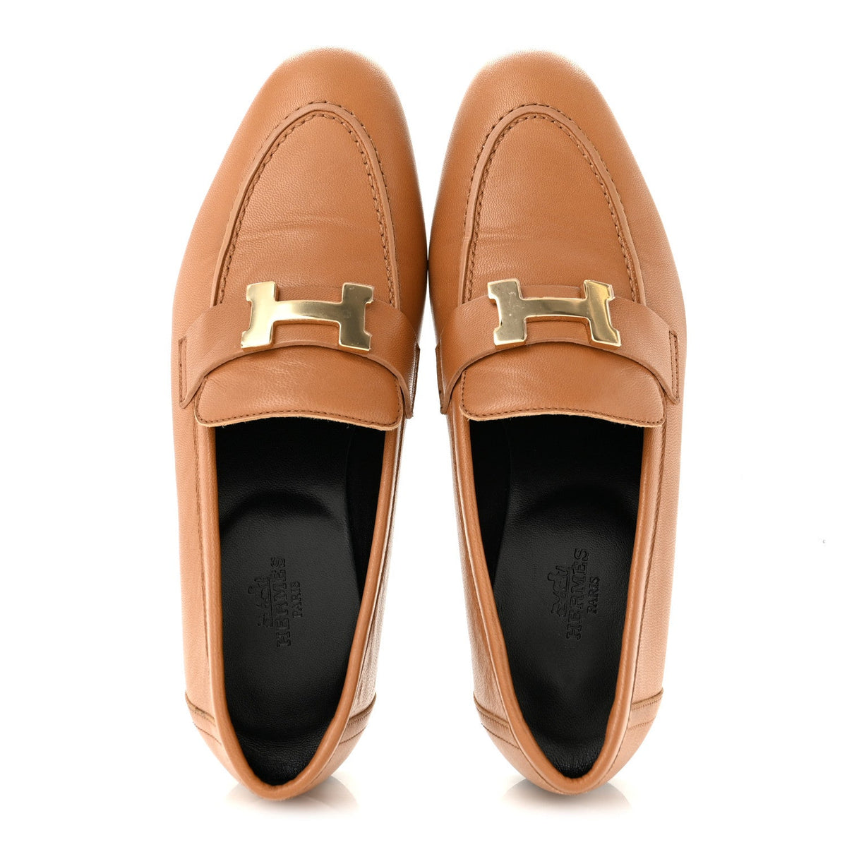 Goatskin Womens Paris Loafers 36.5 Gold wholesalehk.shop