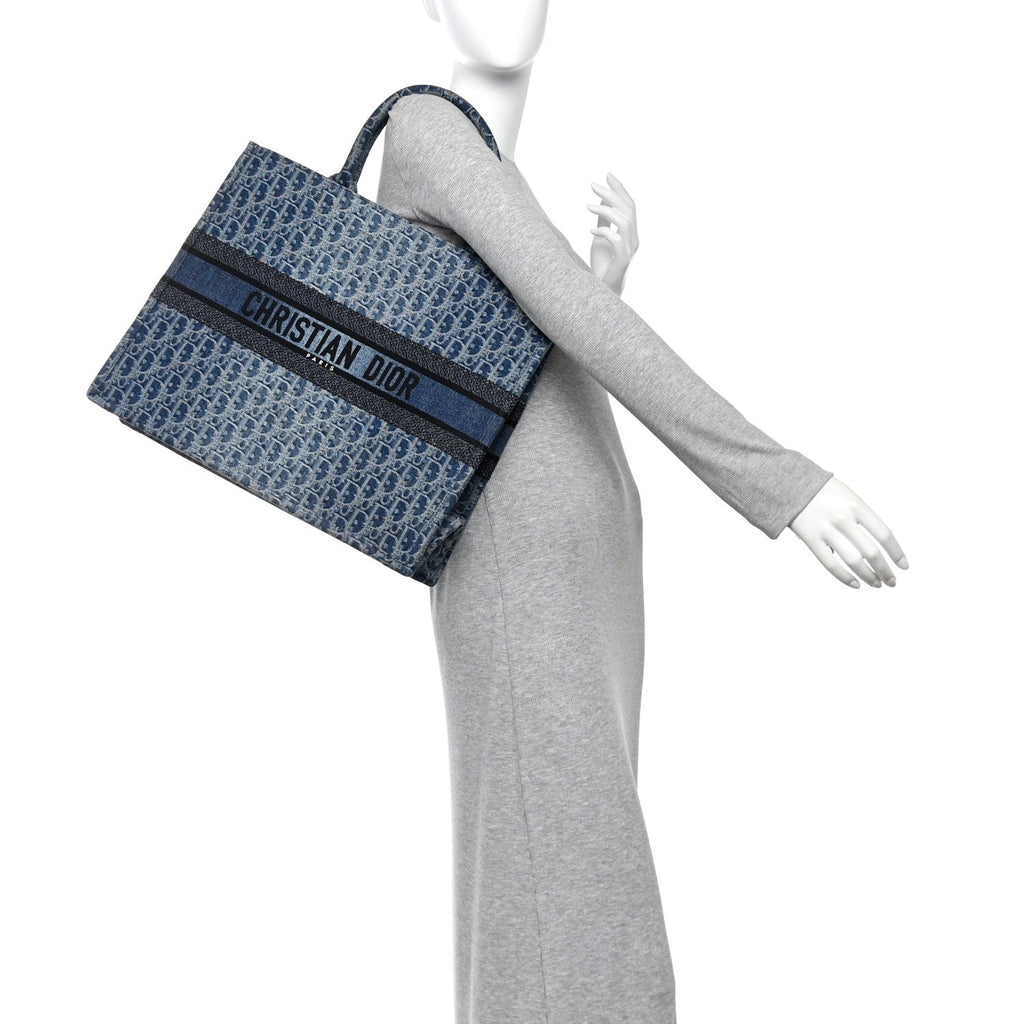 Oblique Denim Large Book Tote Blue £¨ Direct shipment via from wholesalehk.shop