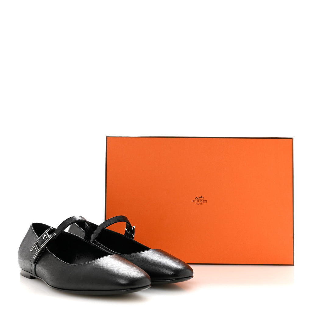 Goatskin Jane Ballet Flats 35.5 Black wholesalehk.shop