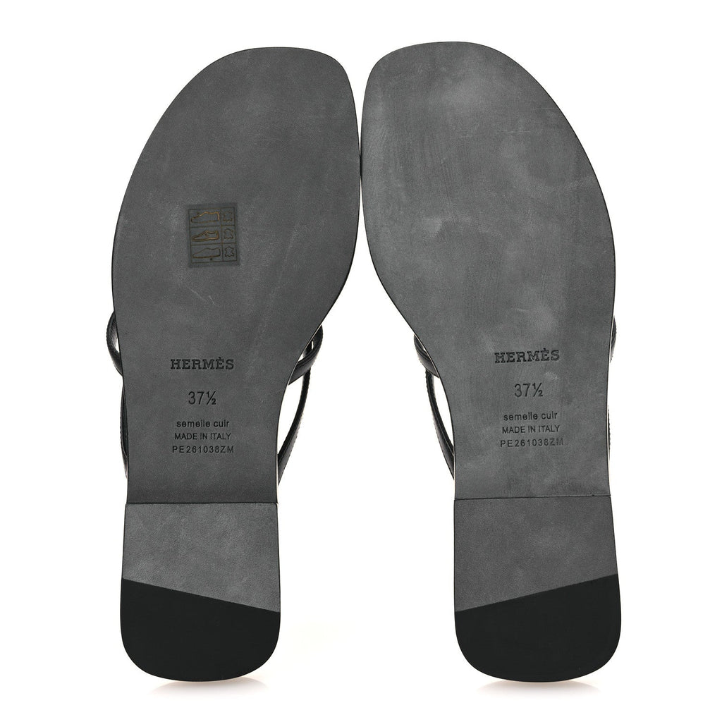 Calfskin Miss Sandals 37.5 Black wholesalehk.shop
