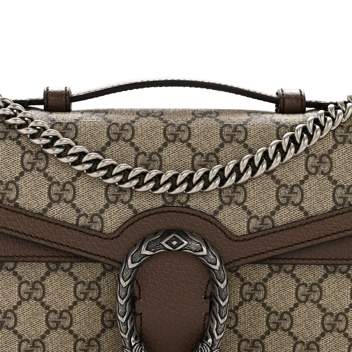 GG Supreme Monogram Textured Dollar Calfskin Top Handle Dionysus Shoulder Bag Beige Ebony New Acero wholesalehk.shop
