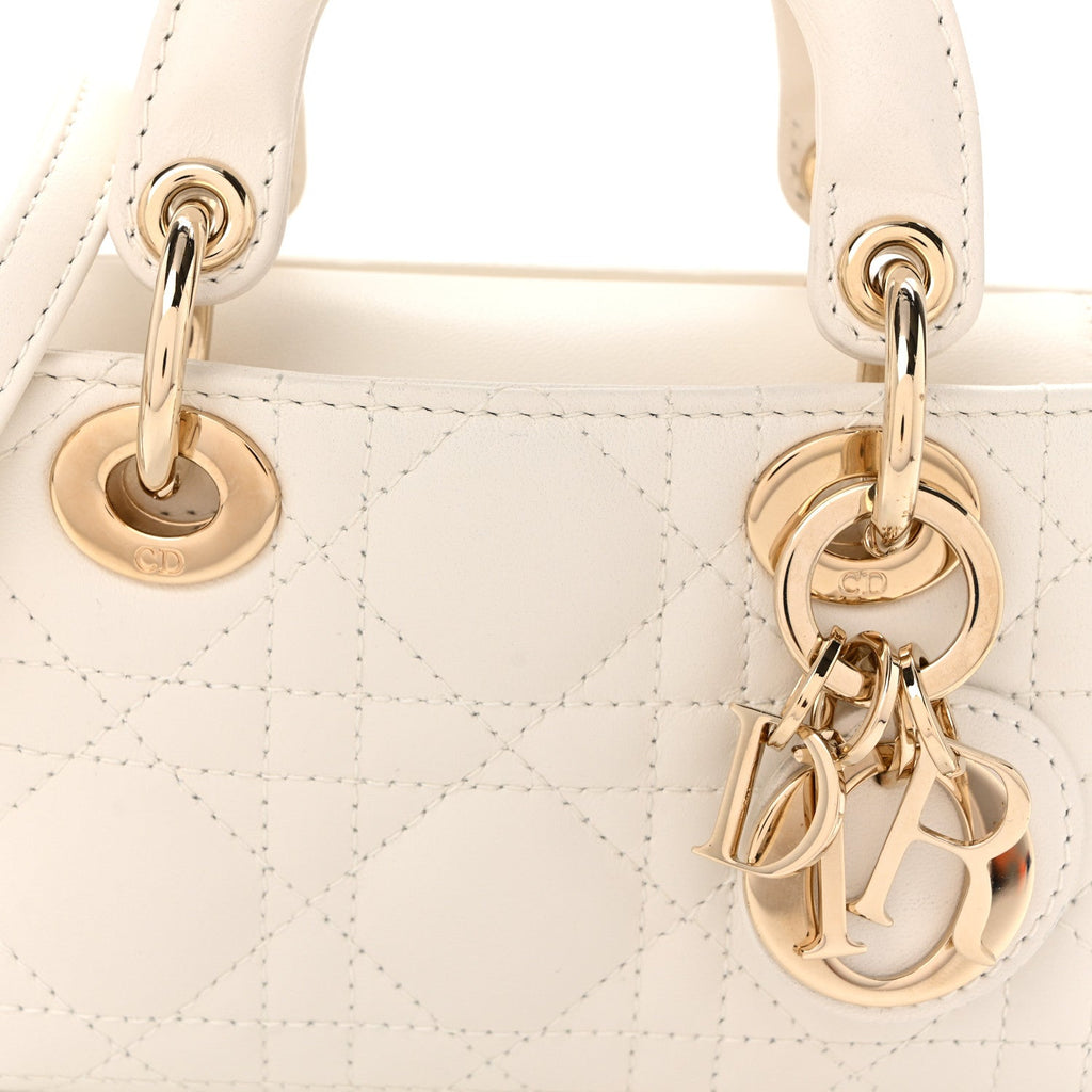 Lambskin Cannage Micro Lady D-Joy Latte wholesalehk.shop