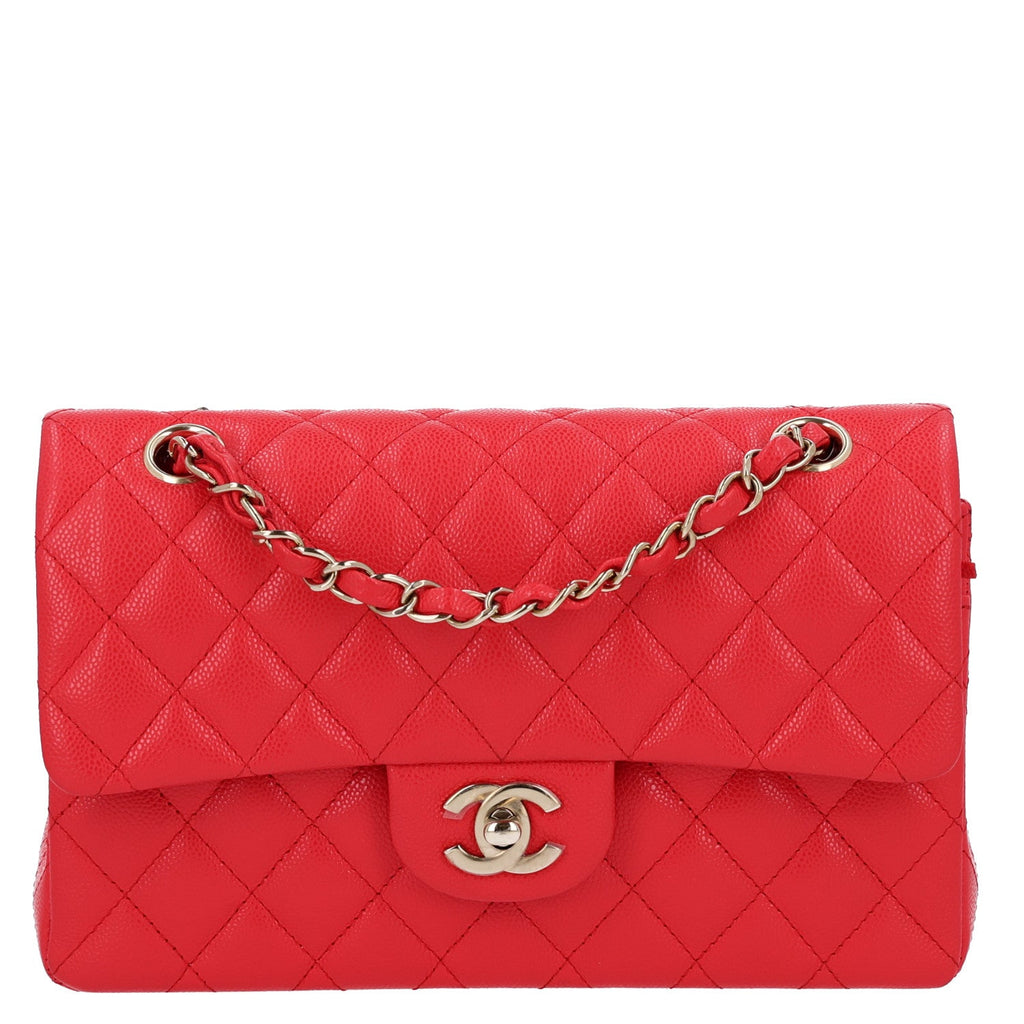 Caviar Quilted Small Double Flap Red wholesalehk.shop
