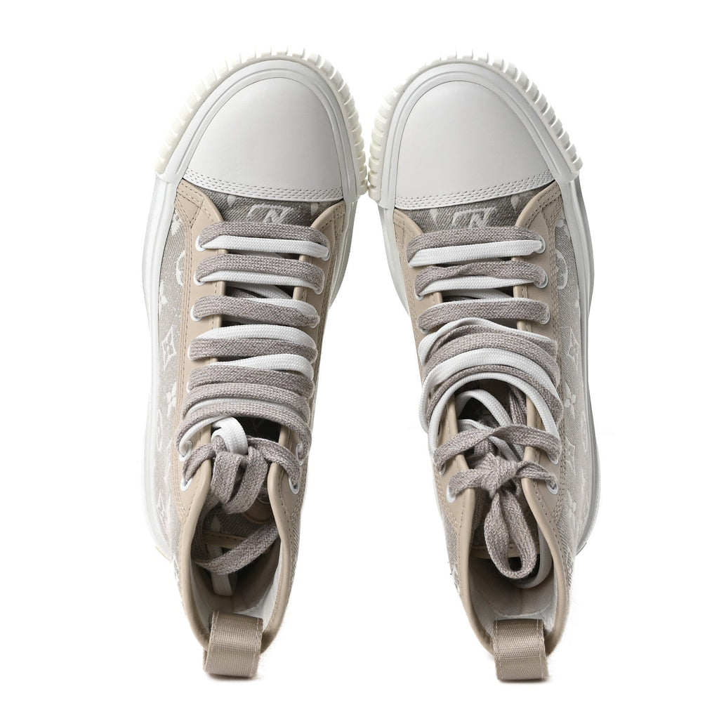 Denim Monogram Squad Sneaker Boots 37 Beige £¨ Direct shipment via from wholesalehk.shop