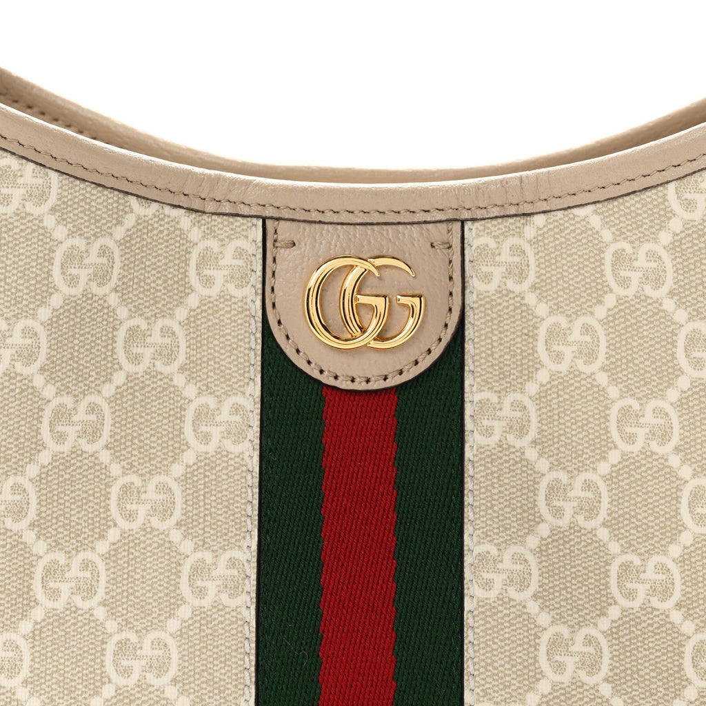 GG Supreme Monogram Web Small Ophidia Shoulder Bag Beige White Oatmeal wholesalehk.shop