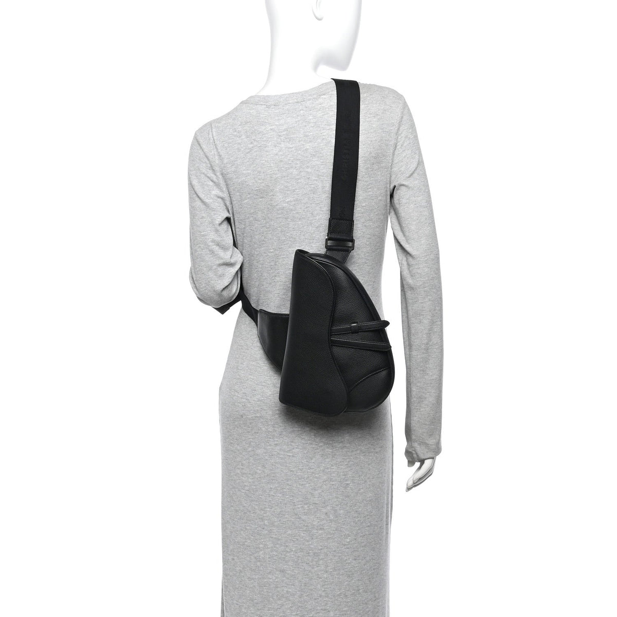 Grained Calfskin Kim Jones Saddle Bag Black wholesalehk.shop