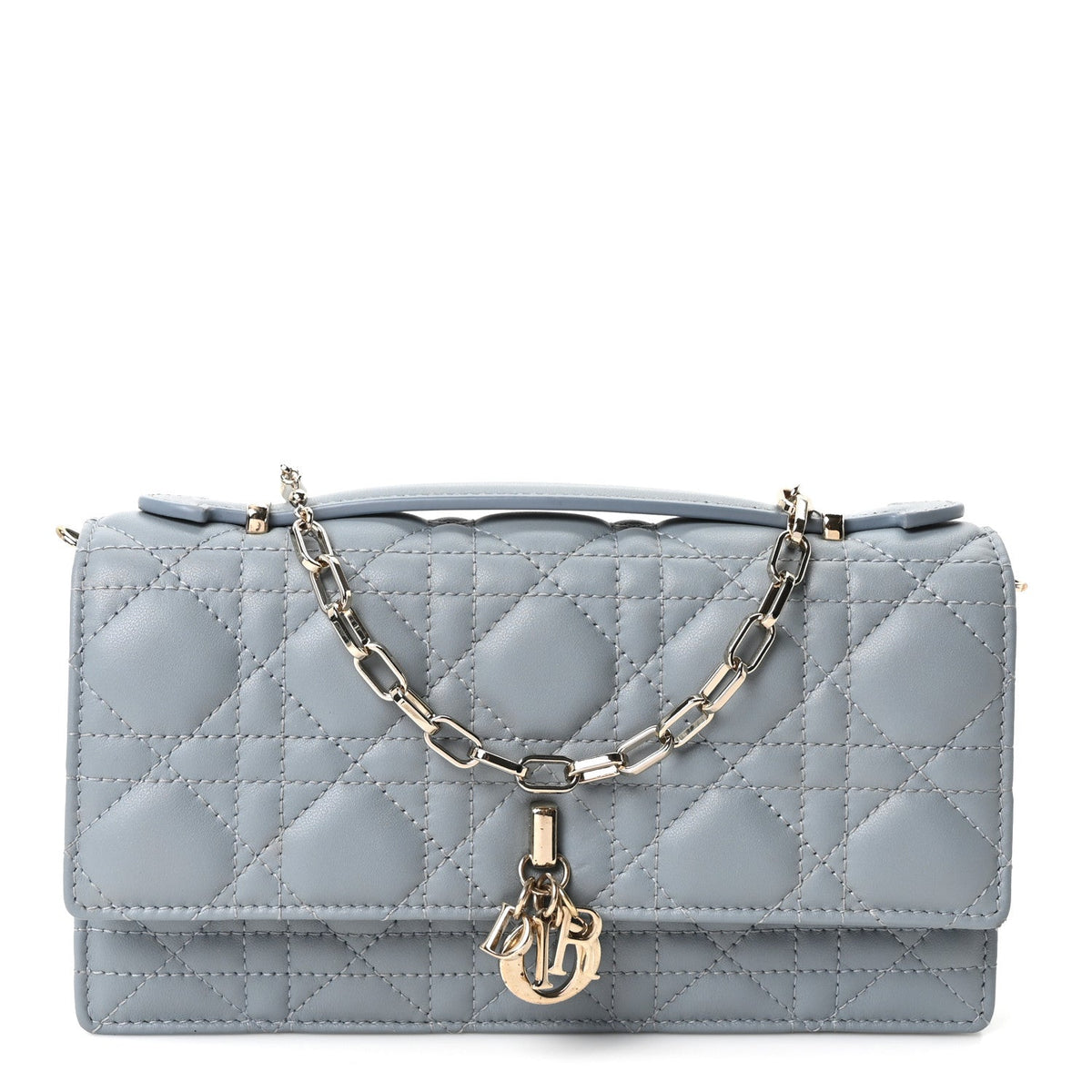 Lambskin Cannage Mini My Dior Top Handle Clutch Cloud Blue wholesalehk.shop