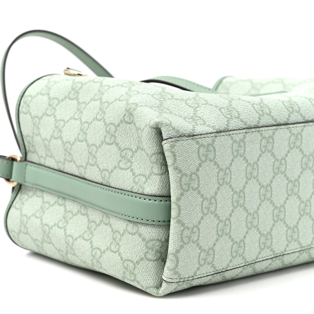 GG Supreme Monogram Emblem Medium Tote Bag Sage Green wholesalehk.shop