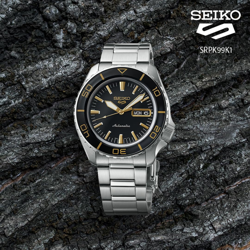 Seiko 5 Sport Automatic SKX Series Black Dial Silver Steel Strap Watch for Men - SRPK99K1 wholesalehk.shop