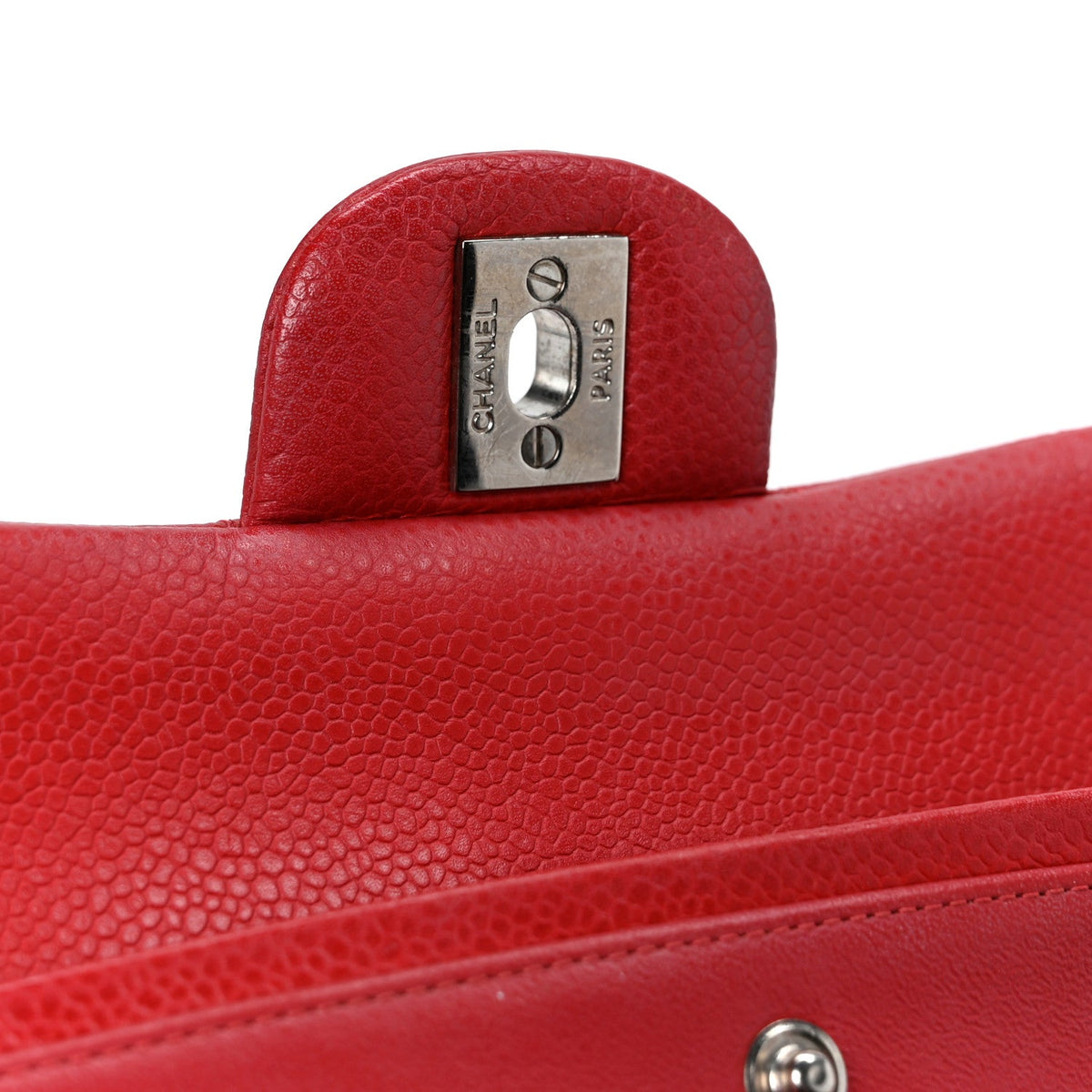 Caviar Quilted Medium Double Flap Red wholesalehk.shop