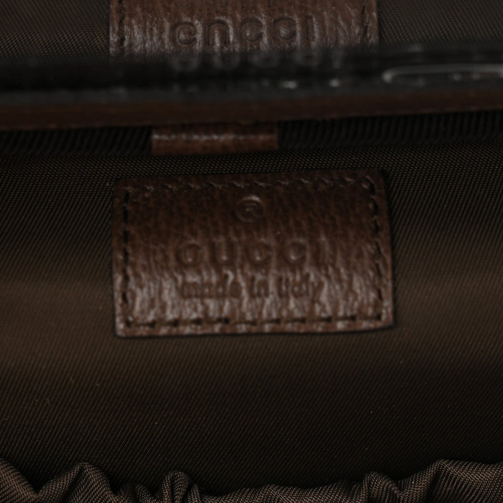 GG Supreme Monogram Textured Calfskin Web Ophidia Vanity Cosmetic Case Beige Ebony New Acero wholesalehk.shop