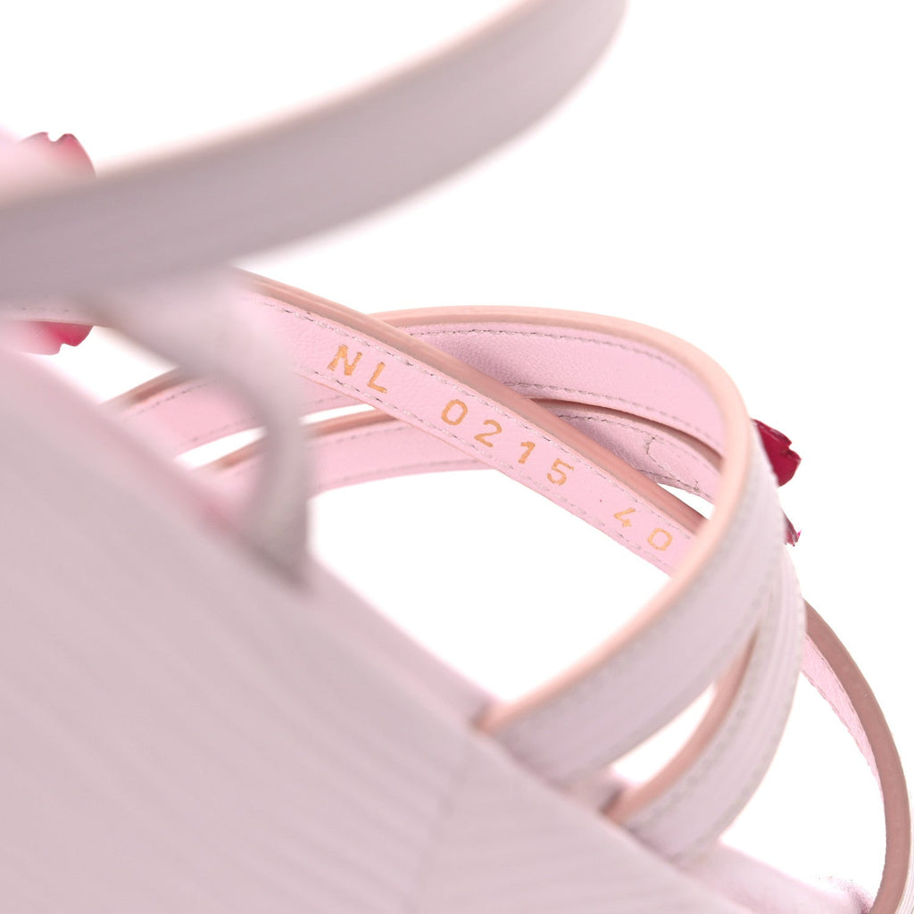 LV X TM Cherry Blossom Calfskin Maya Flatform Sandals 40 Light Pink £¨ Direct shipment via from wholesalehk.shop