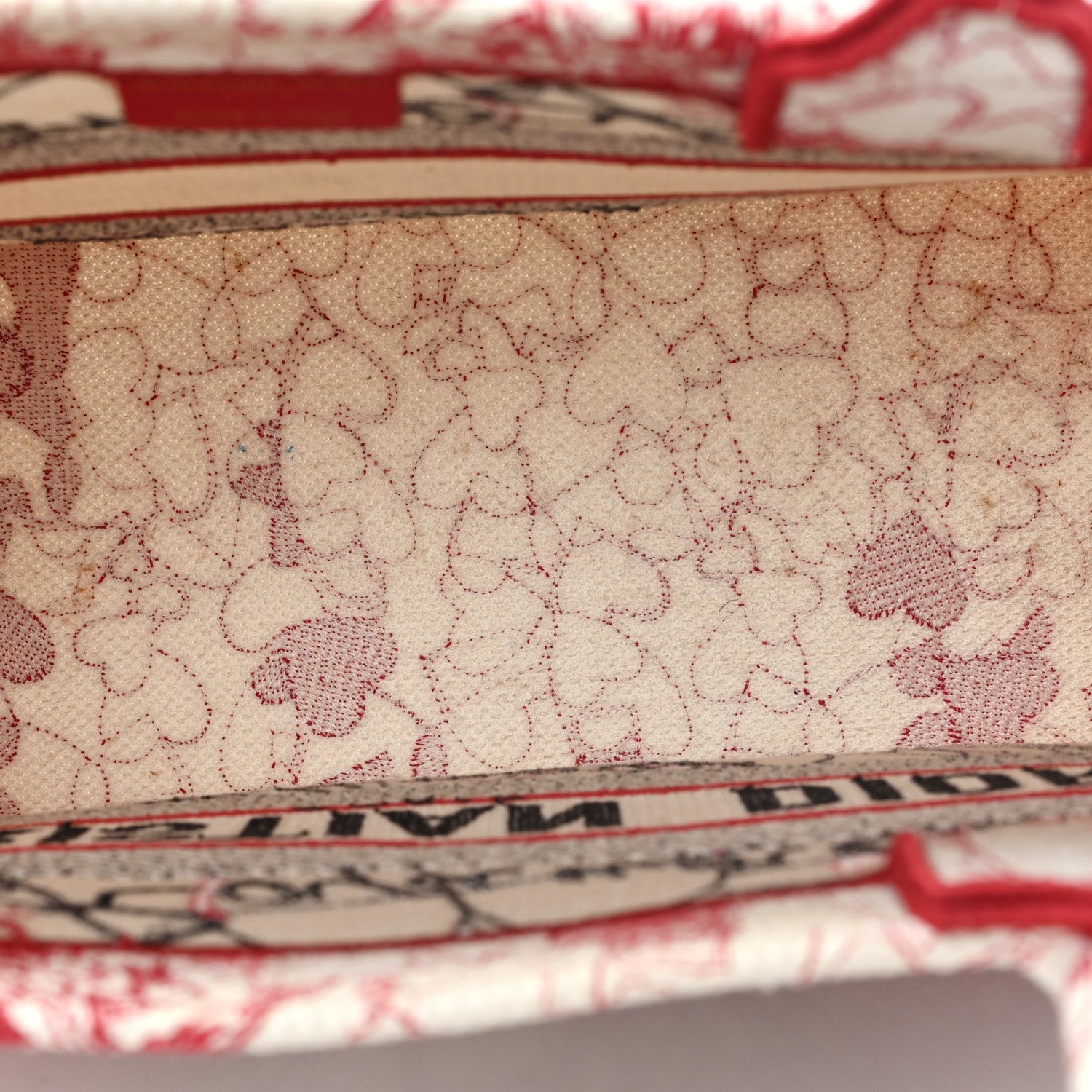 Canvas Embroidered Medium Dioramour D-Royaume Book Tote Red Multicolor £¨ Direct shipment via from wholesalehk.shop