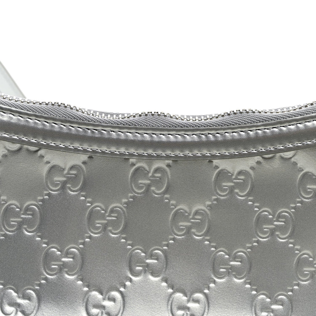 Shine Guccissima Emblem Small Shoulder Bag Silver £¨ Direct shipment via from wholesalehk.shop
