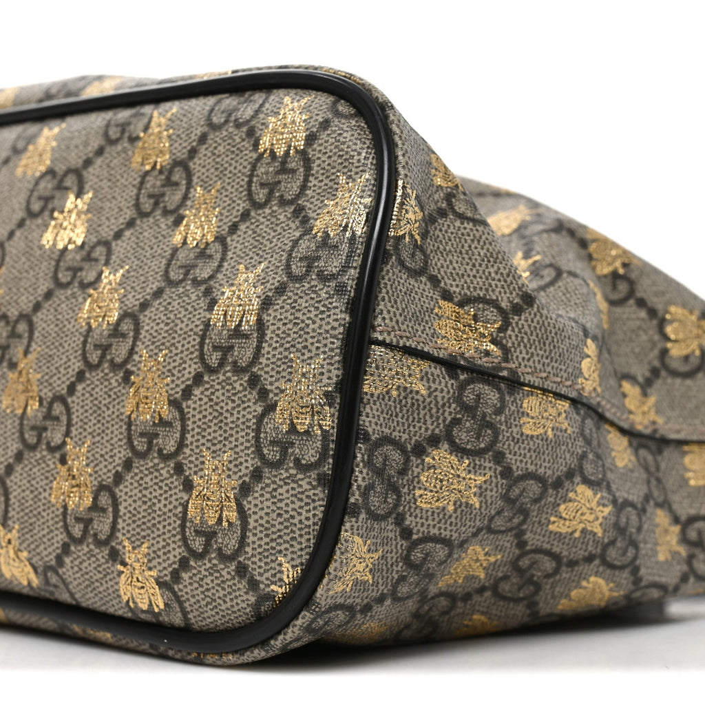 Soft GG Supreme Monogram Bees Small Crossbody Tote Beige Oro Black wholesalehk.shop