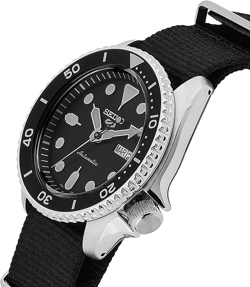 Seiko 5 Sports SKX Automatic Black Dial Black NATO Strap Watch For Men - SRPD55K3 wholesalehk.shop