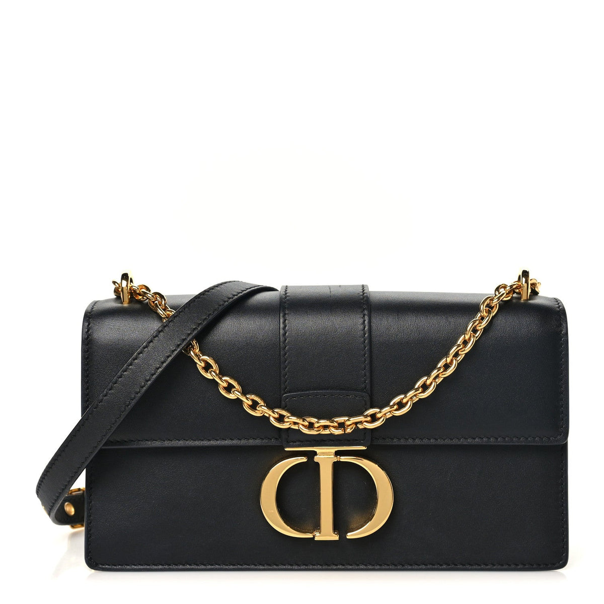 Calfskin 30 Montaigne East West Chain Flap Bag Black wholesalehk.shop