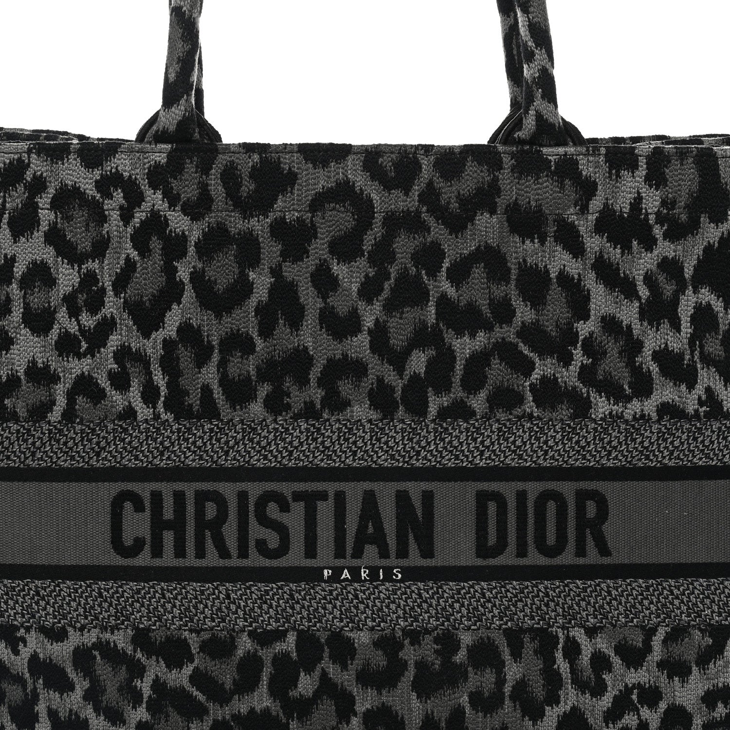 Canvas Mizza Embroidered Large Leopard Book Tote Grey £¨ Direct shipment via from wholesalehk.shop