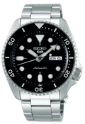 Seiko 5 Sports Automatic Day Date Black Dial Silver Steel Strap Watch for Men - SRPD55K1 wholesalehk.shop