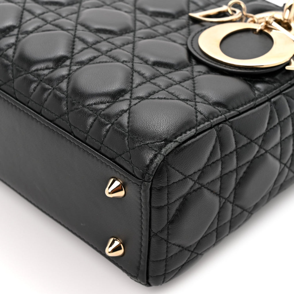 Lambskin Cannage Small Lucky Badges My Lady Dior Black wholesalehk.shop
