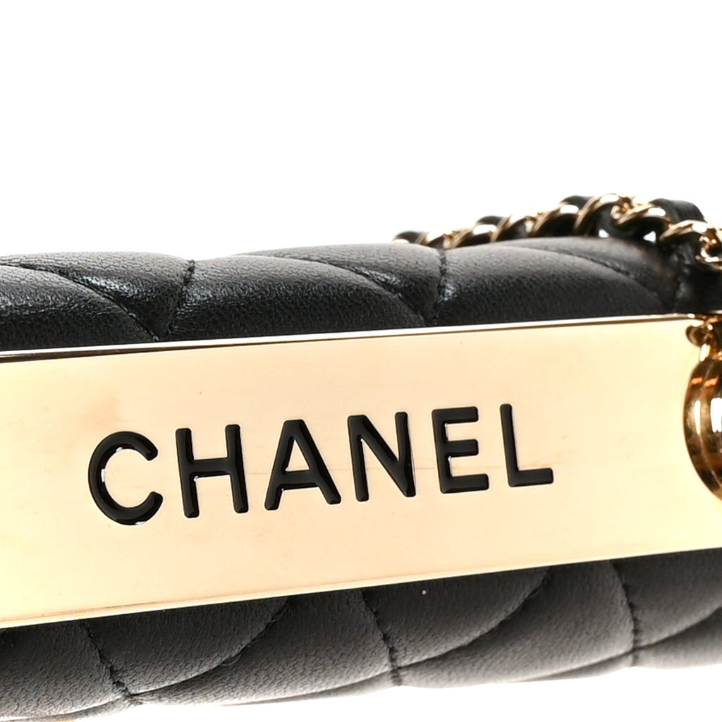 Lambskin Quilted Trendy CC Chain Clutch WOC Black wholesalehk.shop
